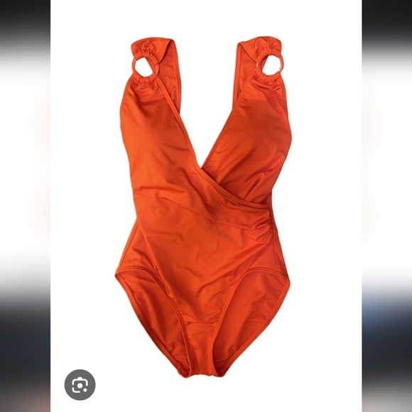 Carmen Marc Valvo Other - CARMEN MARC VALVO Deep V Cut One Piece Swimsuit - Vacation Vibes Size 14